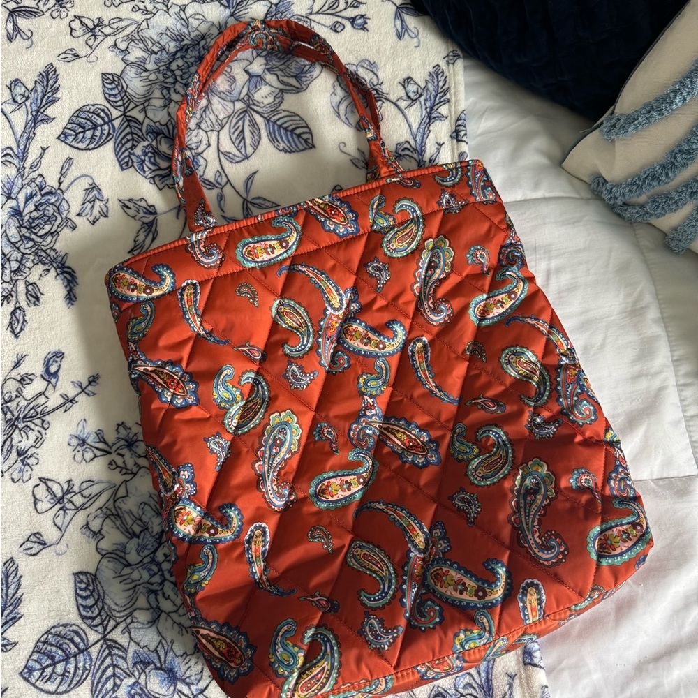 Vera Bradley Orange Small North South Tote Bag NEW WITH TAGS - Picture 6 of 8
